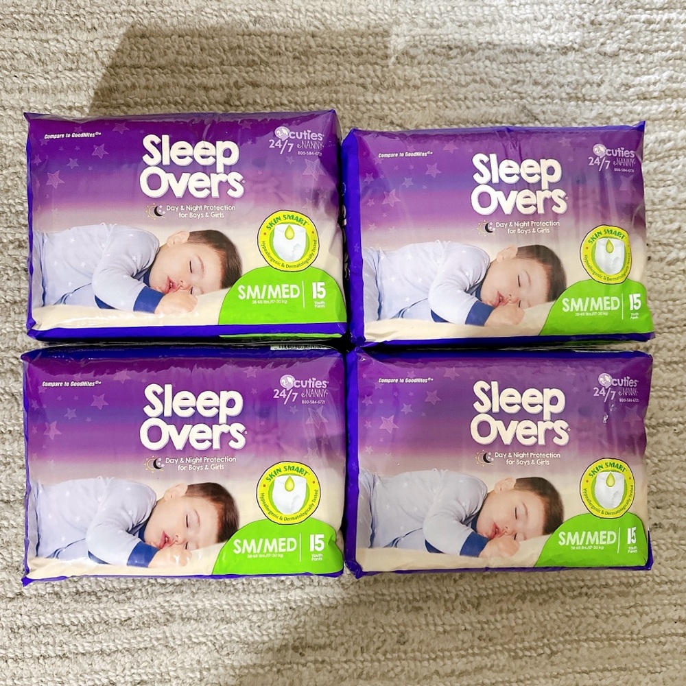 Cuties Sleep Overs Incontinence Pull Up Diapers SM/M 38-65 lbs 60 ct (4 pk)